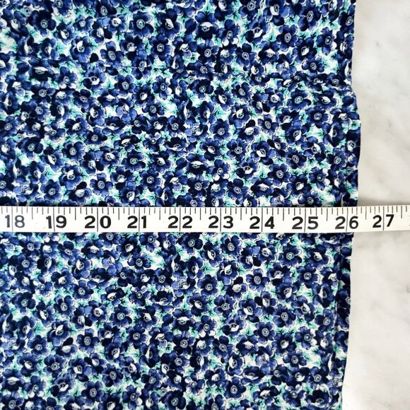 Talbots Ink Blue Purple Green Floral Print Long Sleeve Blouse - Women's 14 - Picture 11 of 11